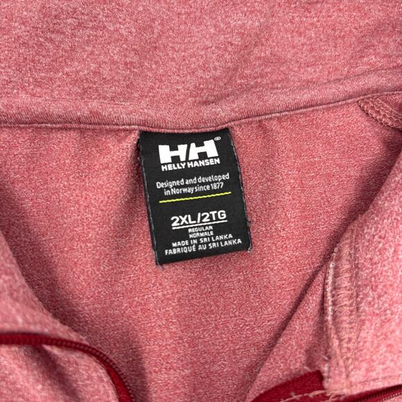 Helly Hansen Mens 2XL Red 1/4 Zip Long Sleeve Pullover Sweater - Picture 2 of 7